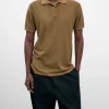 Adolfo Dominguez T-Shirts E Polos | Polo Regular Fit Em Algodao E Viscose Castanho