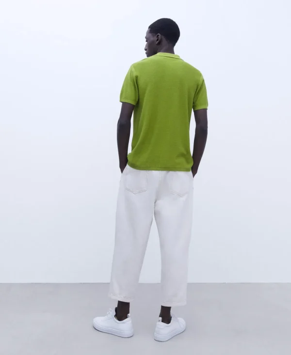 Adolfo Dominguez T-Shirts E Polos | Polo Regular Fit Em Algodao E Viscose Verde