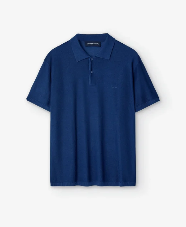 Adolfo Dominguez T-Shirts E Polos | Polo Regular Fit Em Algodao E Viscose Azul-Marinho