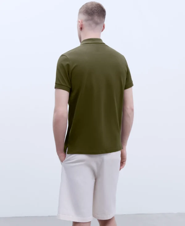 Adolfo Dominguez T-Shirts E Polos | Polo Slim Fit Em Algodao Caqui