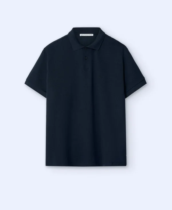 Adolfo Dominguez T-Shirts E Polos | Polo Slim Fit Em Algodao Azul-Marinho