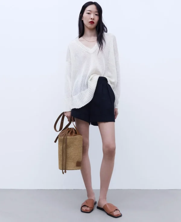 Adolfo Dominguez Malas | Saco Medio Em Tecido Entrancado Natural