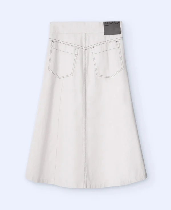 Adolfo Dominguez Denim | Saia De Ganga Evase Em Algodao Cru