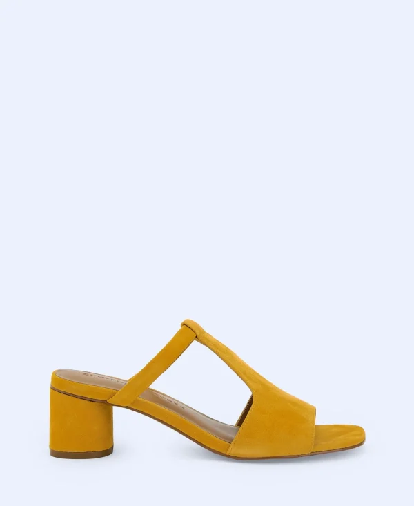 Adolfo Dominguez Sapatos | Sandalias Mules Em Camurca Amarelo Curcuma