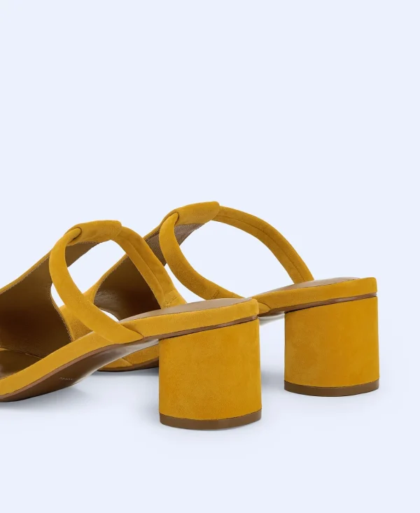 Adolfo Dominguez Sapatos | Sandalias Mules Em Camurca Amarelo Curcuma