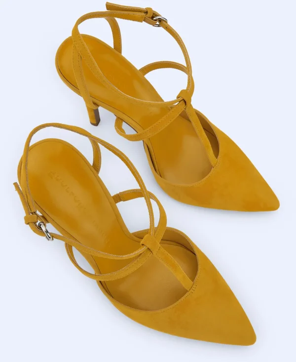 Adolfo Dominguez Sapatos | Sapatos Pump Em Camurca Amarelo Curcuma