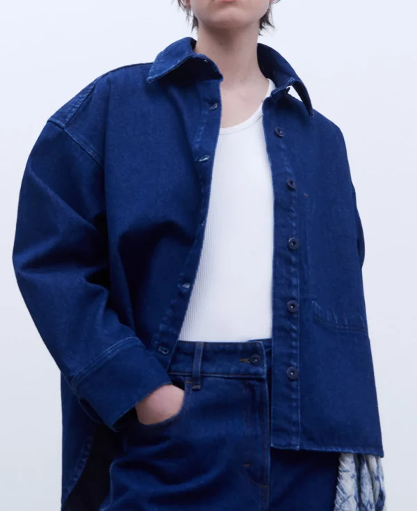 Adolfo Dominguez Denim | Sobrecamisa Oversize Em Ganga Azul Denim