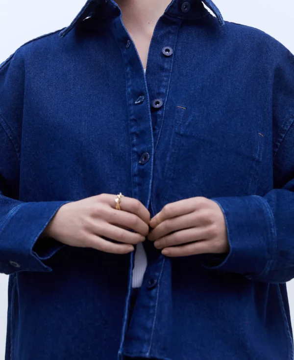 Adolfo Dominguez Denim | Sobrecamisa Oversize Em Ganga Azul Denim