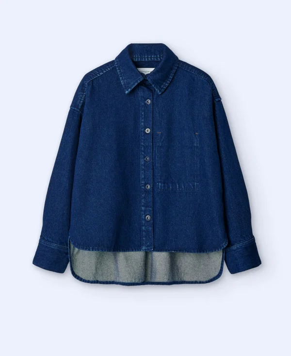 Adolfo Dominguez Denim | Sobrecamisa Oversize Em Ganga Azul Denim