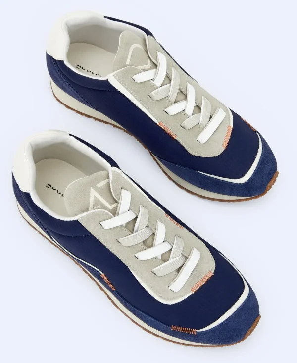 Adolfo Dominguez Sapatos | Tenis Em Pele E Nylon Azul-Marinho