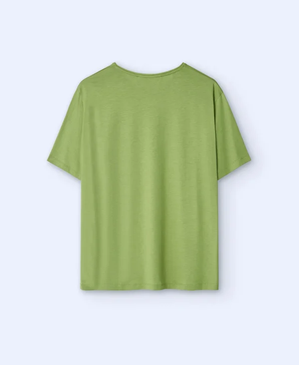 Adolfo Dominguez T-Shirts E Polos | T-Shirt Em Tencel E Algodao Verde