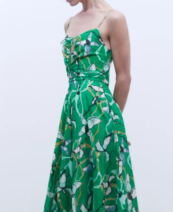 Adolfo Dominguez Vestidos E Macacões | Vestido Com Tres Alcas Em Algodao Impressao Floral