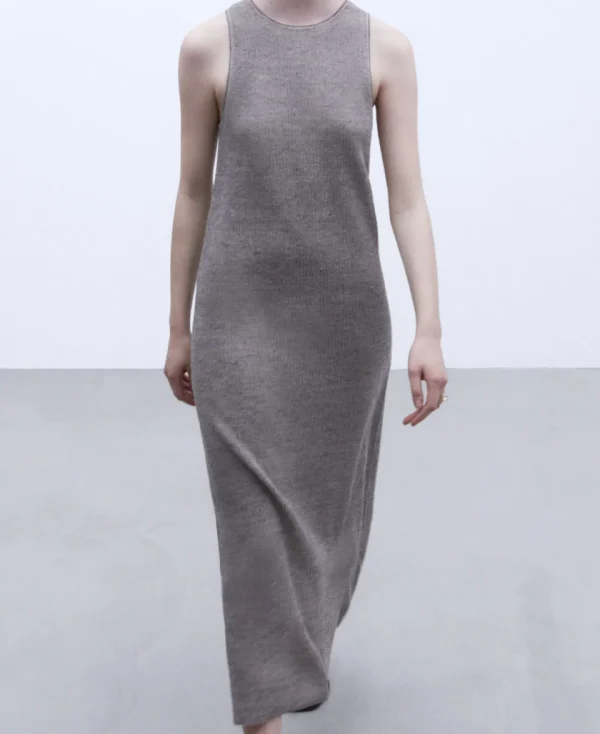 Adolfo Dominguez Essencial | Vestido De Alcas Comprida Preto/Creme