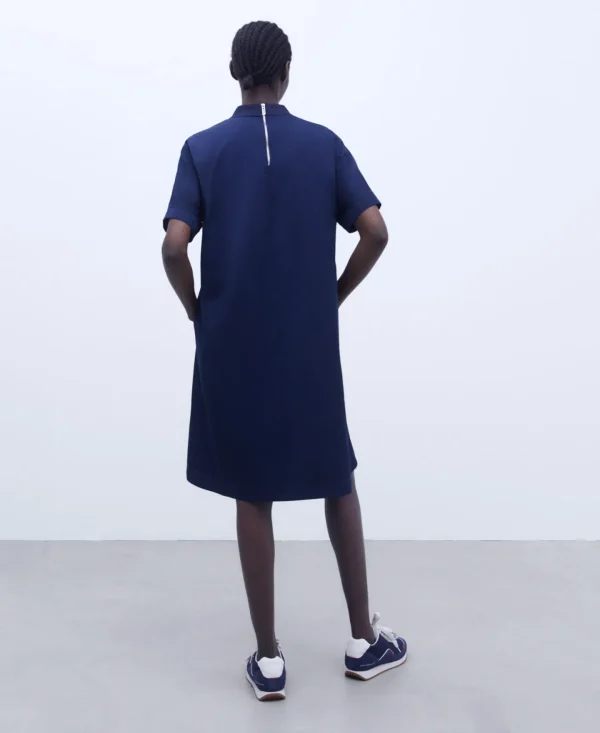 Adolfo Dominguez Vestidos E Macacões | Vestido Evase Com Gola Caixa Azul-Marinho