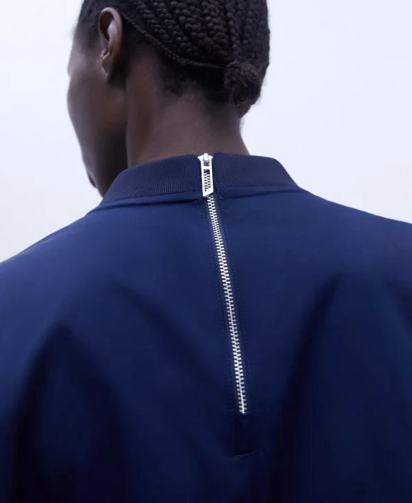 Adolfo Dominguez Vestidos E Macacões | Vestido Evase Com Gola Caixa Azul-Marinho